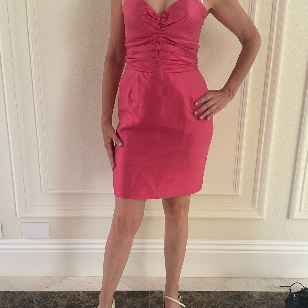 Dolce & Gabbana Pink Sweetheart Ruched Cocktail Dress | Made in Italy
42/M - Picture 2 of 16